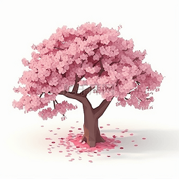 一颗粉色的樱花树