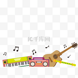 钢琴吉他图片_音乐节底边