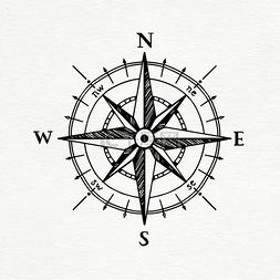 方向图片_指南针草图矢量艺术指南针草图方