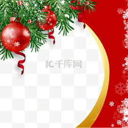 角标卡通框图片_圣诞节抽象红色边框