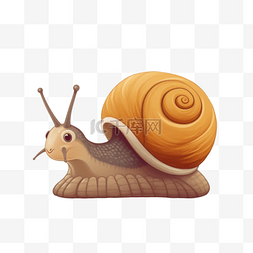 蜗牛图片_彩色扁平缓慢爬行蜗牛动物