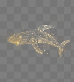 金色发光粒子鲸鱼