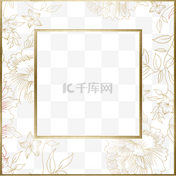 古典传统花边图片_方形传统金色花纹装饰边框