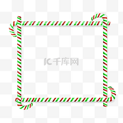 白色三角旗图片_拐杖糖边框圣诞节糖果