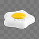 白色卡通3D立体小吃美食煎蛋