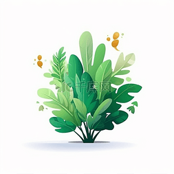 卡通风格背景图片_扁平风植物花草卡通手绘元素