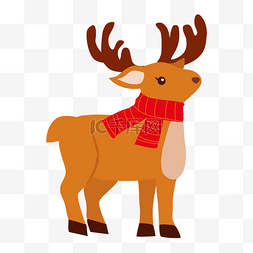 圣诞红围贴驯鹿