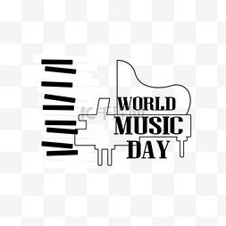 音乐键盘符号图片_国际音乐日黑色琴键钢琴