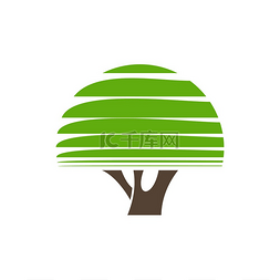 绿色花园树图标环境生态学和植物