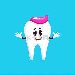 牙齿护理徽章含牙膏的牙齿快乐表