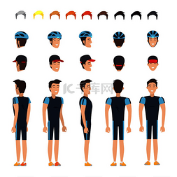 运动员服装图片_弹性服装构造器中的自行车手，帽