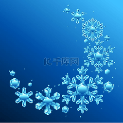 装饰晶片图片_用水晶雪花装饰圣诞快乐和新年快