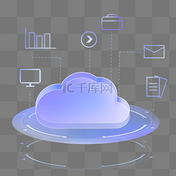 云服务云计算图片_渐变色云服务互联网生活服务