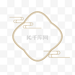 国潮复古线条图片_国潮线条简约边框