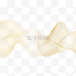 金色线条波浪抽象边框