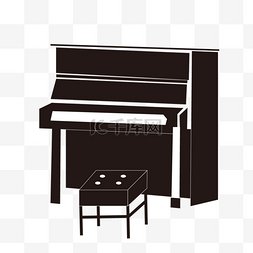 音乐钢琴背景图片_线稿音乐乐器卡通钢琴剪贴画