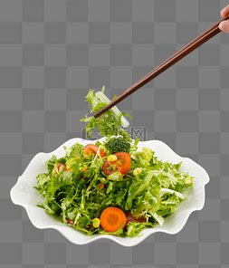 沙拉广告插画图片_吃减脂餐蔬菜沙拉