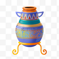 花瓶埃及风格蓝色