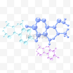 高端护肤品立体化图片_美容高科技分子因子细胞原子