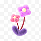 紫色3D立体C4D毛绒线花朵