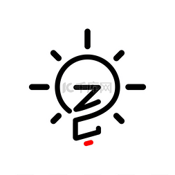 创意logo图片_最初的字母与创意灯泡徽标矢量元