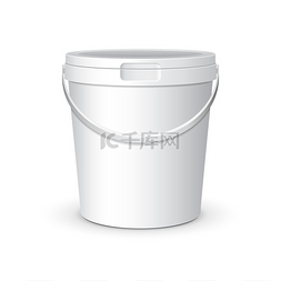 矢量手绘冰淇淋图片_白色食品塑料桶桶容器盖子盖为甜