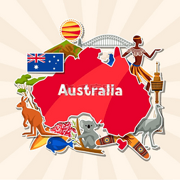 澳大利亚背景设计澳大利亚传统贴