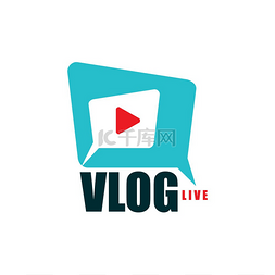 博客系统图片_Vlog 图标、电视广播或直播、在线