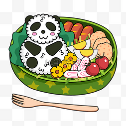 萌萌熊猫主题的日本可爱饭盒