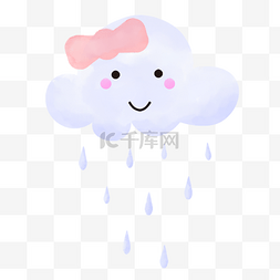 箭号图片_白云雨滴笑脸蝴蝶结绘画插图