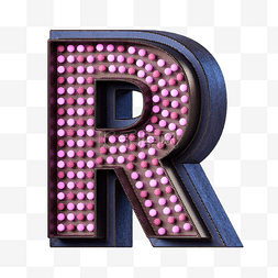 立体粉色灯泡英文字母r