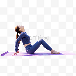 运动女性瘦身运动在瑜伽垫上练瑜