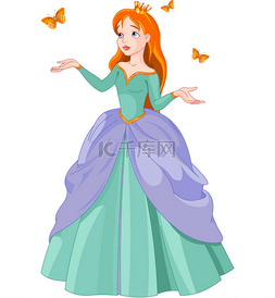公主比心图片_公主和蝴蝶
