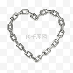 铁链图片_3D立体金属贴纸爱心铁链