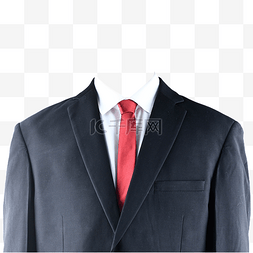 红色时尚设计图片_白衬衫黑西装摄影图红领带
