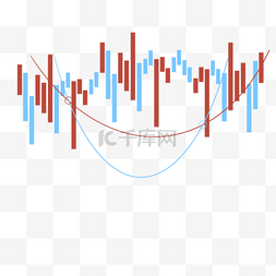 红色的线图片_股票k线图上升趋势商业市场蓝色