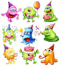 很多糖果糖果图片_庆祝生日的快乐怪物