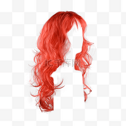 发型头发头部红色假发