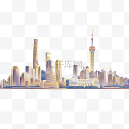 城市图片_彩色上海外滩