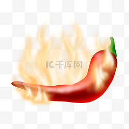 剥开图片_火焰燃烧辣椒写实红色食物