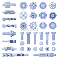 齿轮向量图片_机械引擎工业皮带轮、螺丝、螺栓