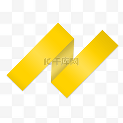 潮流折叠不规则黄色标题框标签