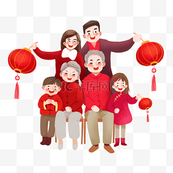 春节拜年图片_新年春节过年拜年全家福