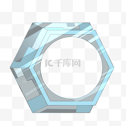 科技科幻六边形圆环仪表盘界面