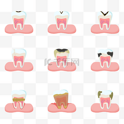 牙齿问题素材图片_口腔牙齿疾病图标