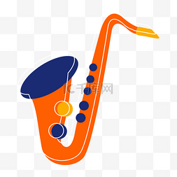 萨克斯音乐节图片_橙色蓝色国际爵士节乐器