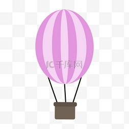 气球热气球紫色图片条纹绘画