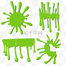 生物非生物图片_粘液污垢细菌卡通三维简单绿色