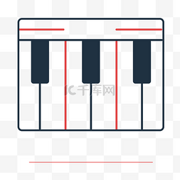 音乐徽标图片_红黑卡通琴键音乐徽标