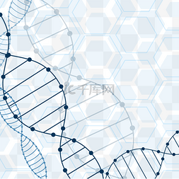 医疗抽象图片_螺旋dna分子结构抽象风格蓝色医疗